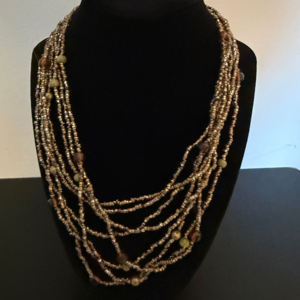 Elegant Multi-Strand Beaded Necklace
